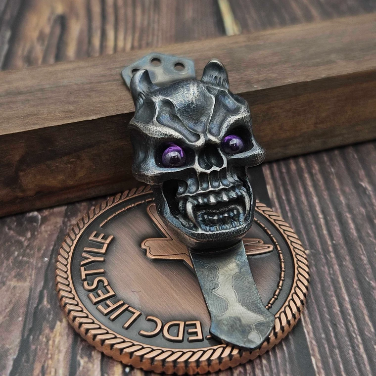Steel Flame Hannya Purple Eyes 3 Hole Clip - Preowned