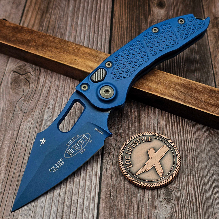 Microtech Stitch Auto Cerakote Blue 169-1BL-X1Z13 - Preowned
