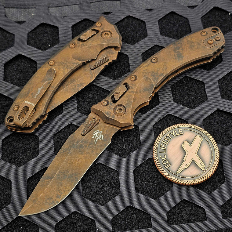 Microtech Amphibian Mini Ram-Lok Plague Outbreak Aluminum 3.25" S/E 137MRL-1PLOBS by EDC Lifestyle