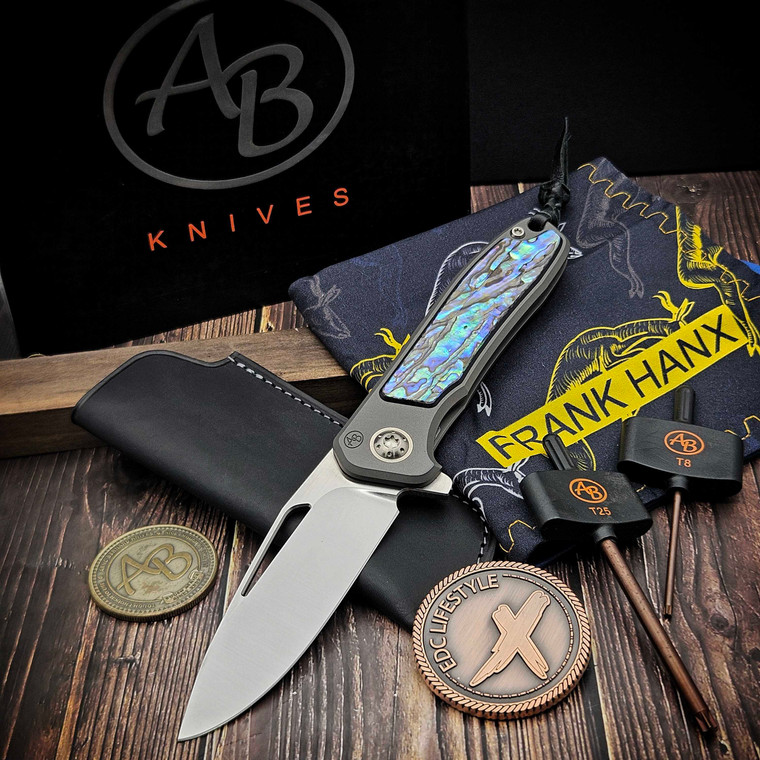 Arno Bernard Knives Imamba Mirror Flipper Abalone - Preowned