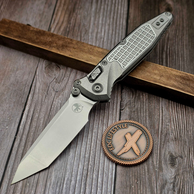 Microtech Socom Ram-Lok Titanium Frag Purple Ti Accent T/E Stonewash 161RL-10FRMS4 - Preowned S5