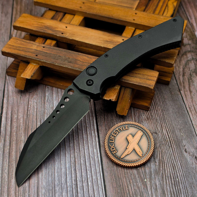 Reese Weiland Custom Knives Wharnhawk Gen 2 Concept Black Aluminum 3.5" DLC Blade & HW
