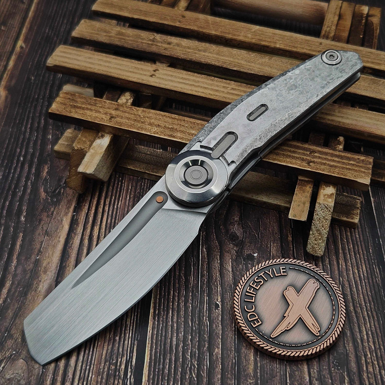 Reate VK-CLU Vulpex Crystal Titanium Handle Hand Rubbed Satin Elmax