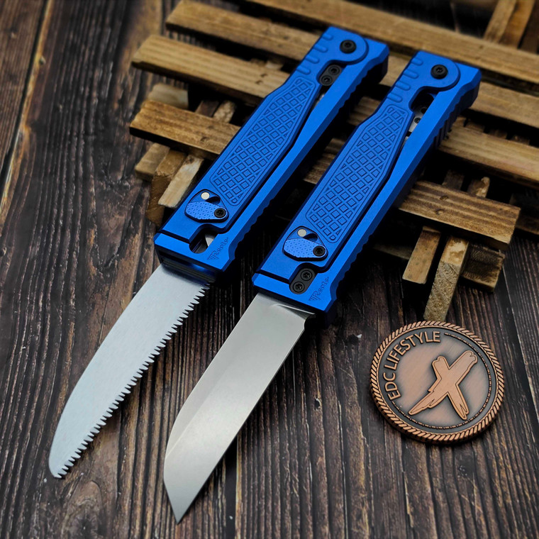 Reate EXO Performance Blue Diamond Aluminum Dual Blade Gravity Knife