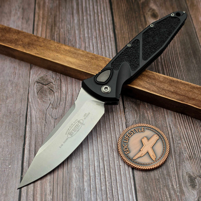 Microtech Socom Auto Black S/E Stonewash 160A-10 S/N 10536 - Preowned