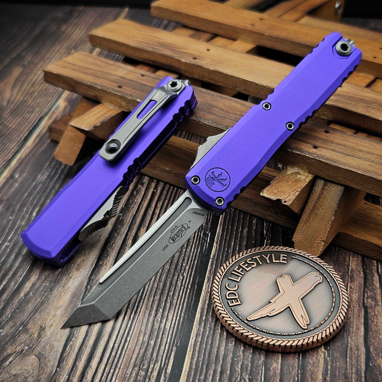 Microtech UTX-70 Gen IV Purple 2.5" T/E Stonewash 11494-10PU by EDC Lifestyle