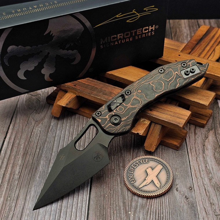 Microtech Stitch Ram-Lok Livewire Carbon Fiber DLC Stonewash w/DLC Ti Accent & DLC Stainless HW 169RL-1DLCTMS1 - Signed