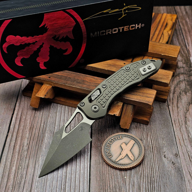 Microtech M-Stitch Ram-Lok Manual Frag Natural Clear Apocalyptic 3.0" S/E 169MRL-10APFRNC - Signed
