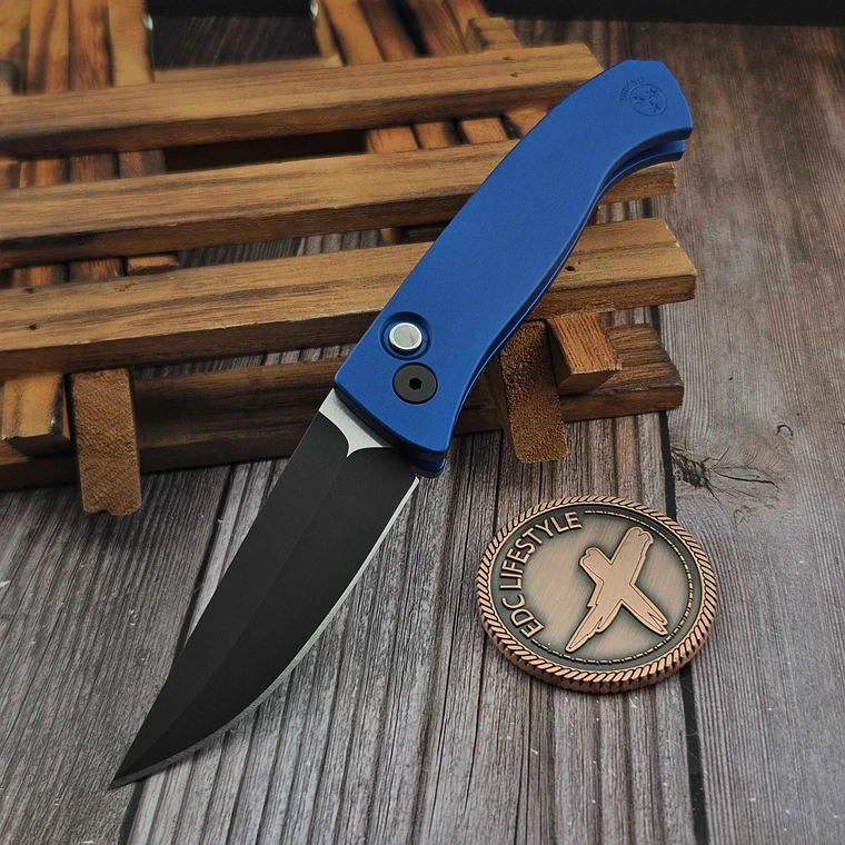 Pro-Tech Knives Brend Classic Auto Blue 3.35" DLC Magnacut Blade Show West 2026