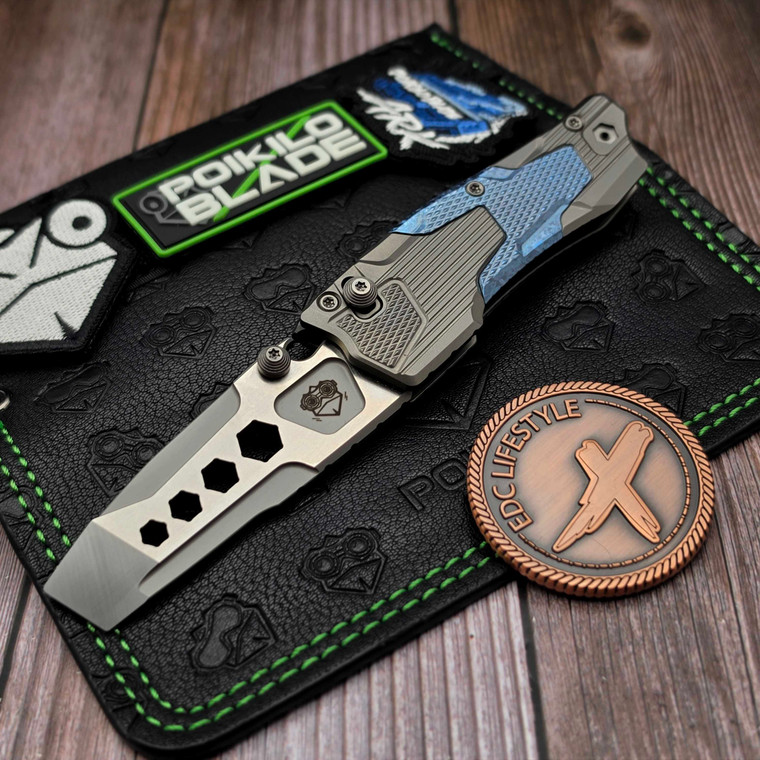Poikilo Blade TASK Ark Multitool Pry Bar PSW Blue Crystal Ti