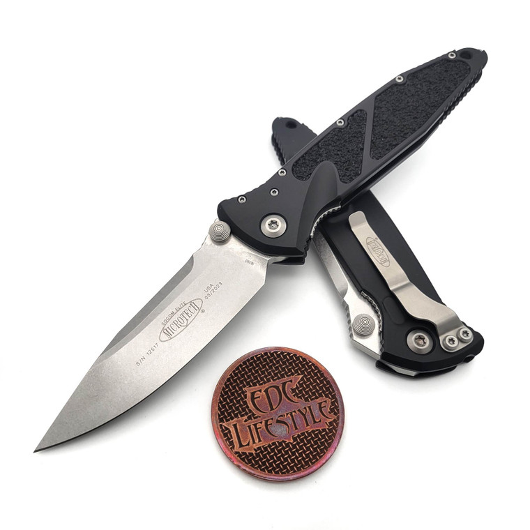 Microtech Socom Elite Manual 160-10 Black Single Edge Stonewash