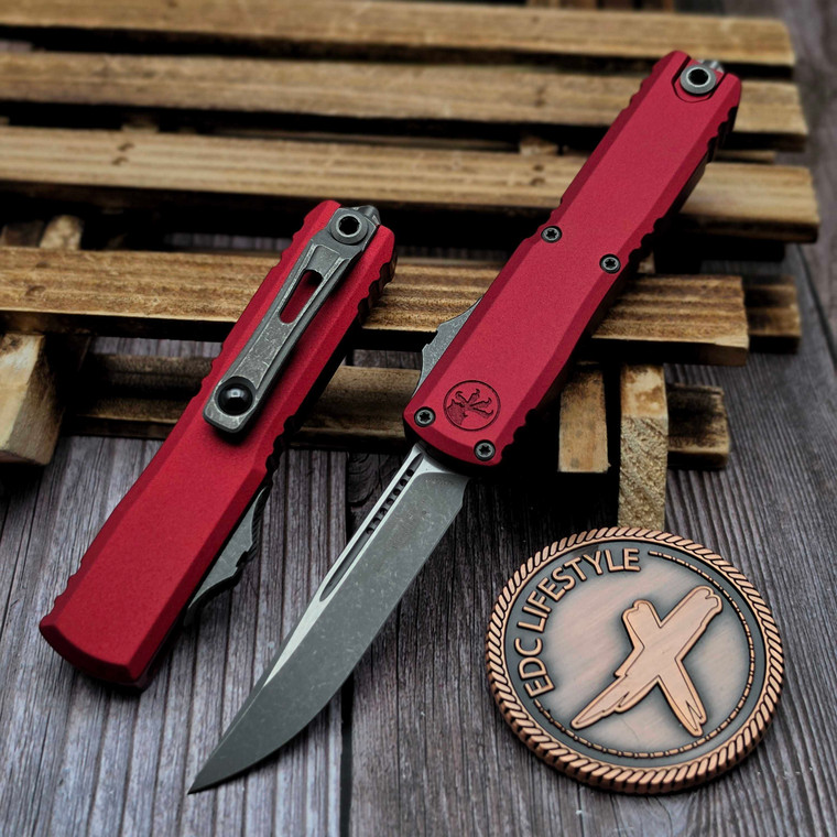 Microtech UTX-70 Gen IV Red 2.5" S/E Apocalyptic 11484-10APRD by EDC Lifestyle