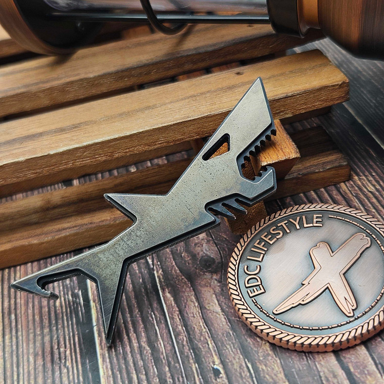 HiTex Gear Titanium Shark Bottle Opener