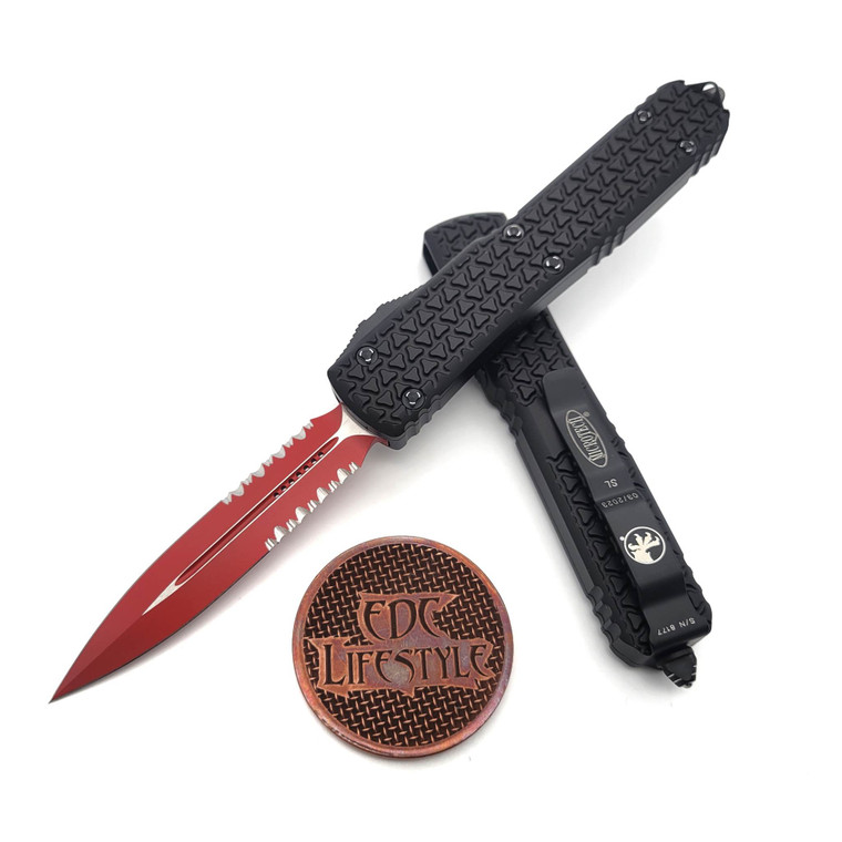Microtech Ultratech 122-2SL Sith Lord Double Edge Partial Serrated