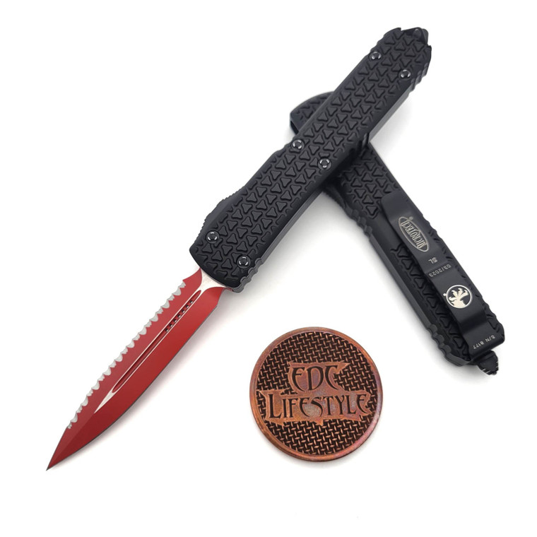 Microtech Ultratech 122-3SL Sith Lord Double Edge Full Serrated
