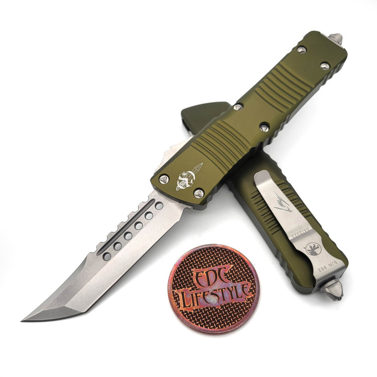 Microtech Combat Troodon 219-10ODS OD Green Stonewash Hellhound Signature Series