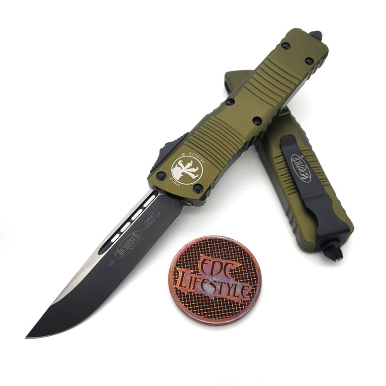 Microtech Combat Troodon  143-1OD OD Green Single Edge Black Standard