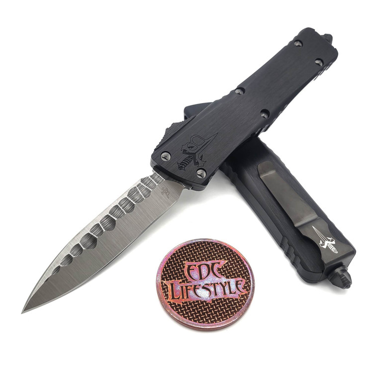 Borka Blades Marfione Custom Combat Troodon Borka Signature Rocker Grind Black Hefted Alloy w/Carbon Fiber Button & DLC Two-Tone HW