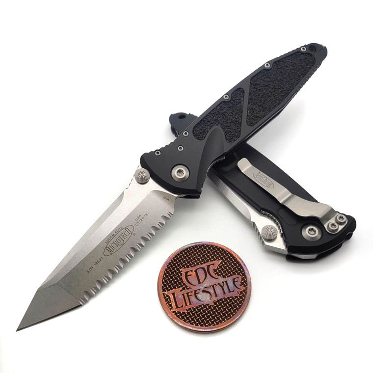 Microtech Socom Elite 161-12 Tanto Edge Full Serrated Stonewash