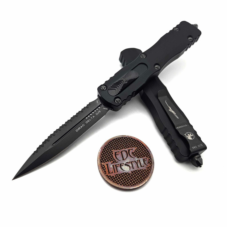 Microtech Dirac Delta 227-3DLCTS Tactical DLC Double Edge Full Serrated