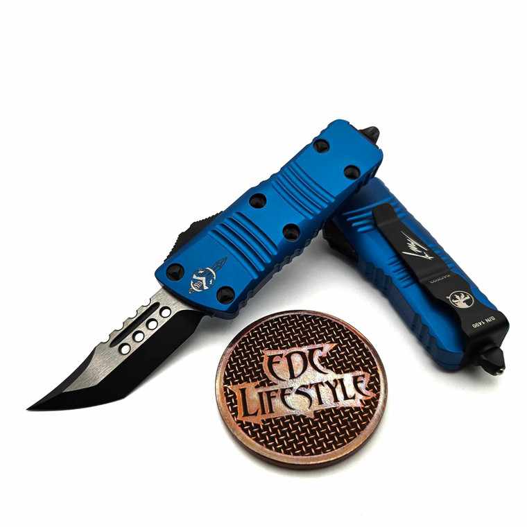 Microtech Troodon Mini 819-1BLS Blue Hellhound Tanto Edge Black Standard