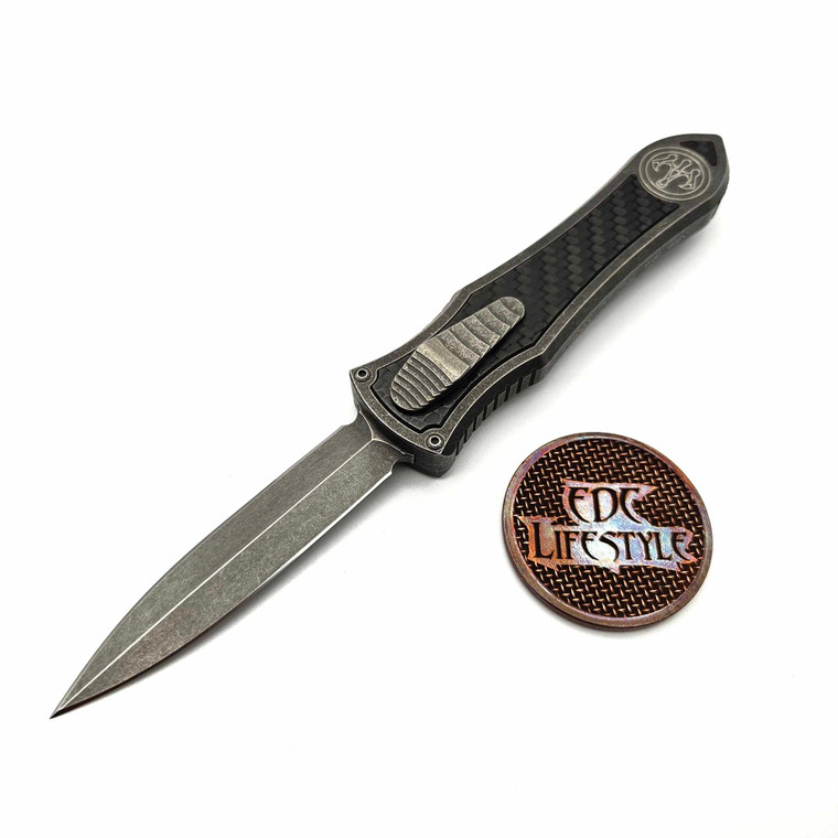 Hawk Deadlock Model C Titanium Handles w/Tumbled Finish Double Edge 20CV - PO