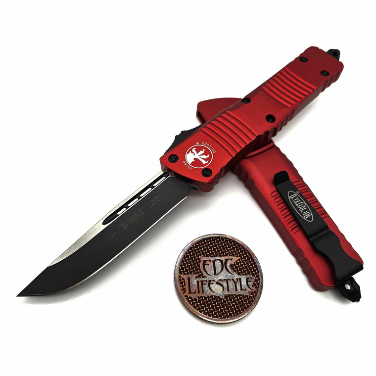 Microtech Combat Troodon 143-1RD Red Single Edge Black Standard