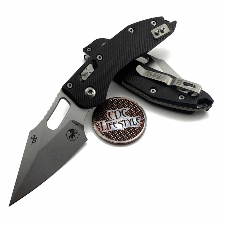 Microtech Stitch Ram-Lok Black Fluted G-10 3.70" S/E Stonewash 169RL-10FLGTBK by EDC Lifestyle