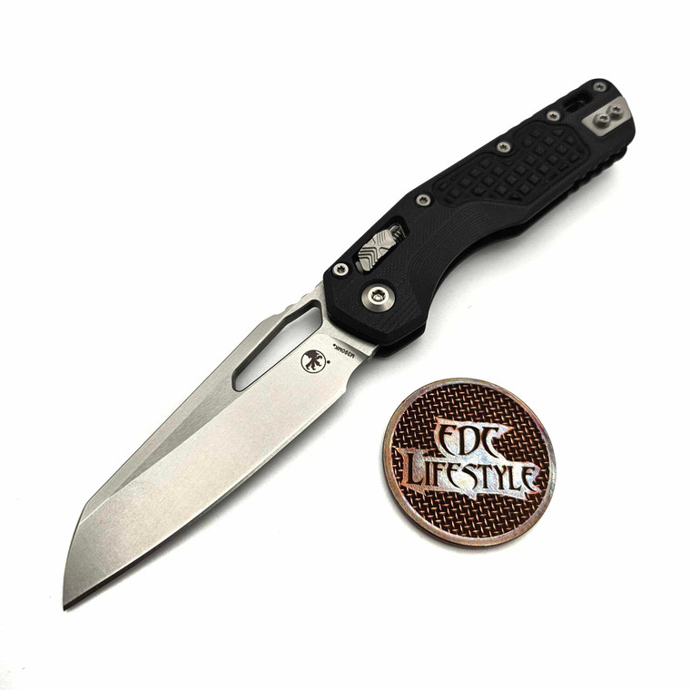 Microtech MSI Ram-Lok Black Frag G-10 3.85" S/E Stonewash 210-10FRGTBK By Edc Lifestyle