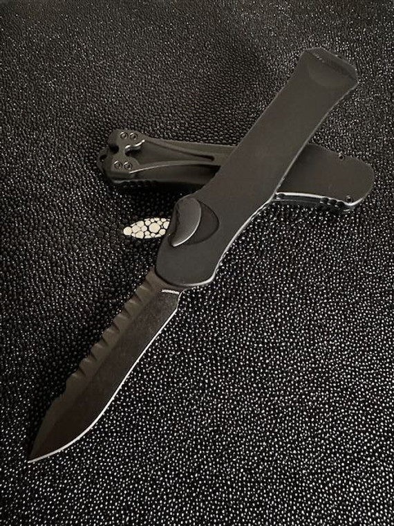 Heretic Knives Hydra Single Action Auto DLC Recurve H008-6A-T