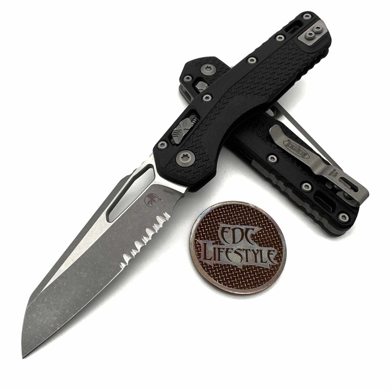 Microtech MSI Ram-Lok S/E Tri-Grip Polymer Molded Black Partial Serrated Apocalyptic 210T-11APPMBK