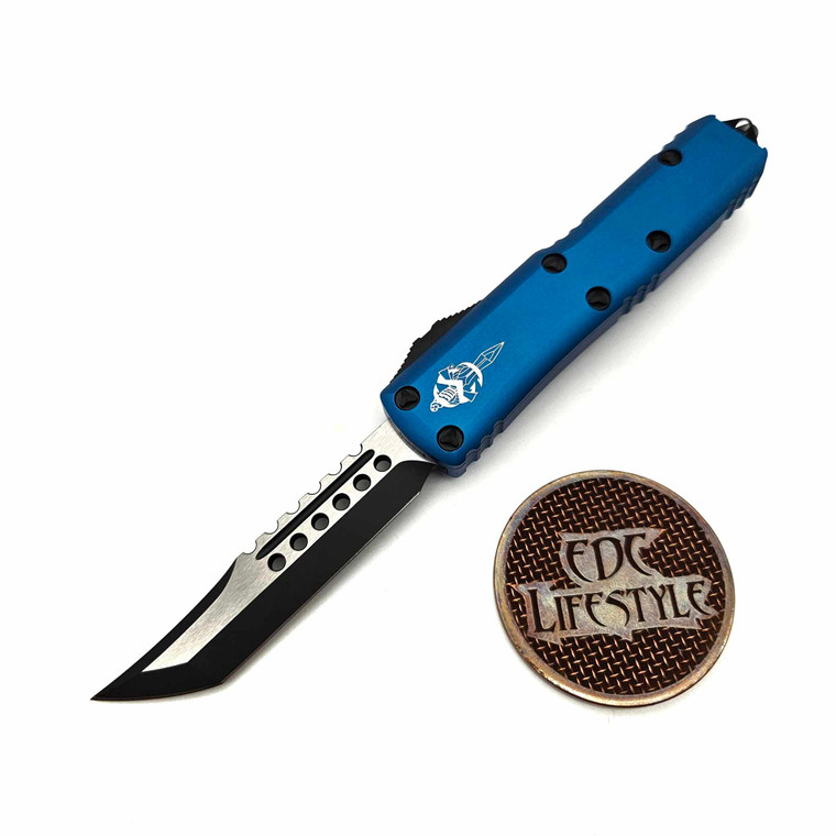 Microtech UTX-85 719-1BLS Blue Hellhound Tanto Black Standard