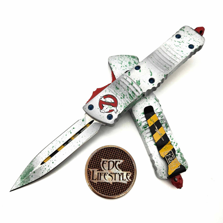 Microtech Combat Troodon 142-1GBS Ghostbuster Slime White Double Edge