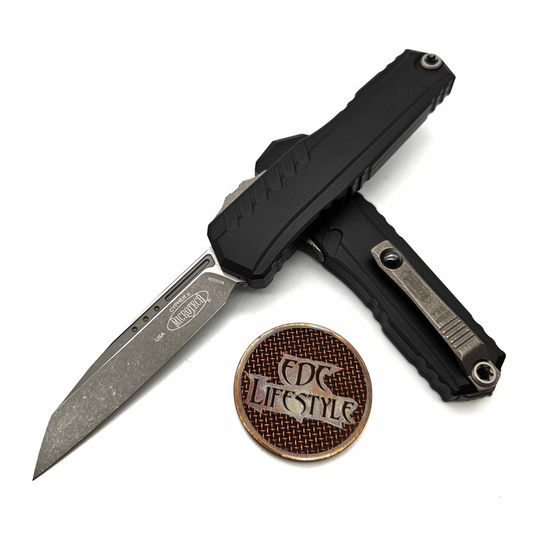 Microtech Cypher II 1241-10AP Black Anodized Apocalyptic Standard