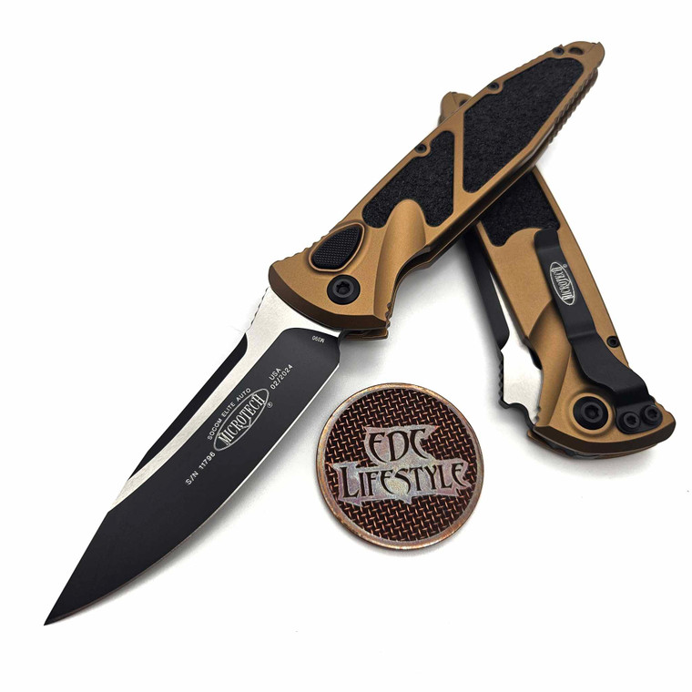 Microtech Socom Elite Auto 160A-1TA Tan Standard Single Edge