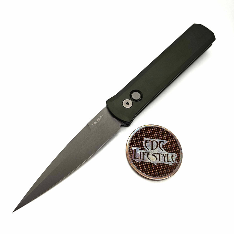 Pro-Tech Knives Godfather Auto Knife Green 4" Blasted Finish 920