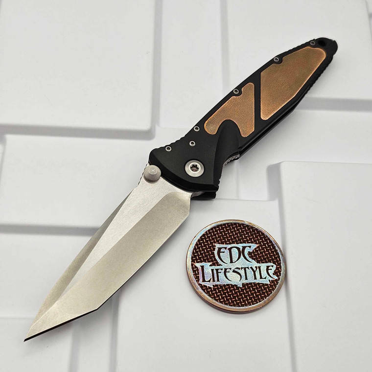 Marfione Custom Knives Socom Elite Tanto Edge Two-Tone Stonewash Finish Eggshell Finish Copper Inlay Serial 003 - Preowned