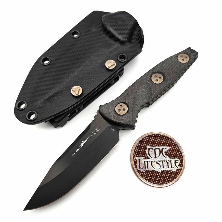 Microtech 113M-1DLCCFS Socom Alpha Mini Fixed S/E Single Edge DLC Blade Carbon Fiber Handle