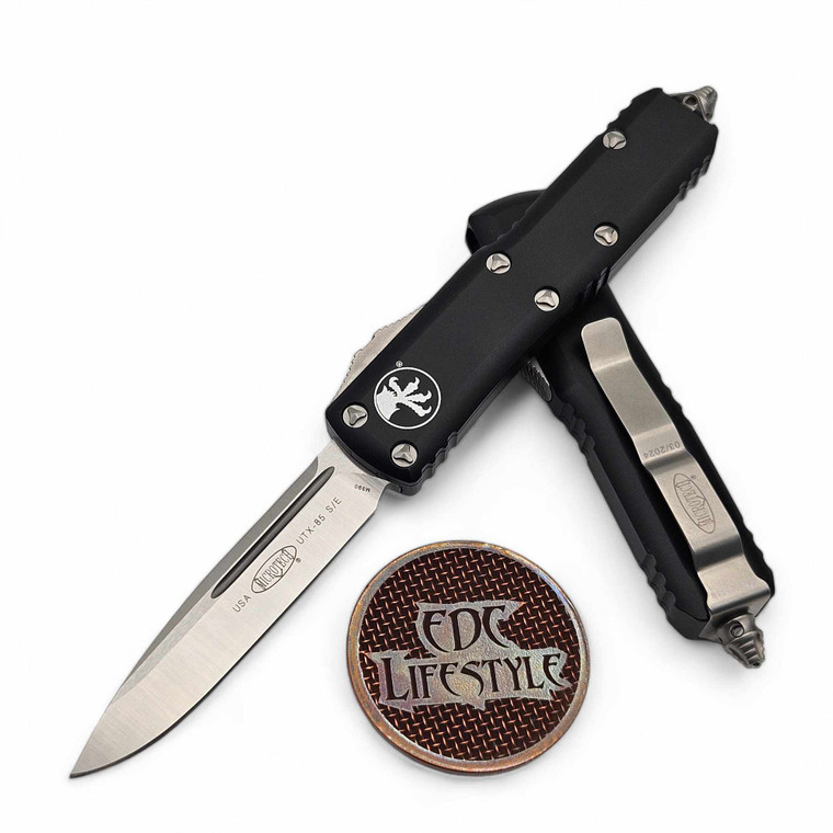 Microtech UTX-85 231-4 Black Satin Single Edge