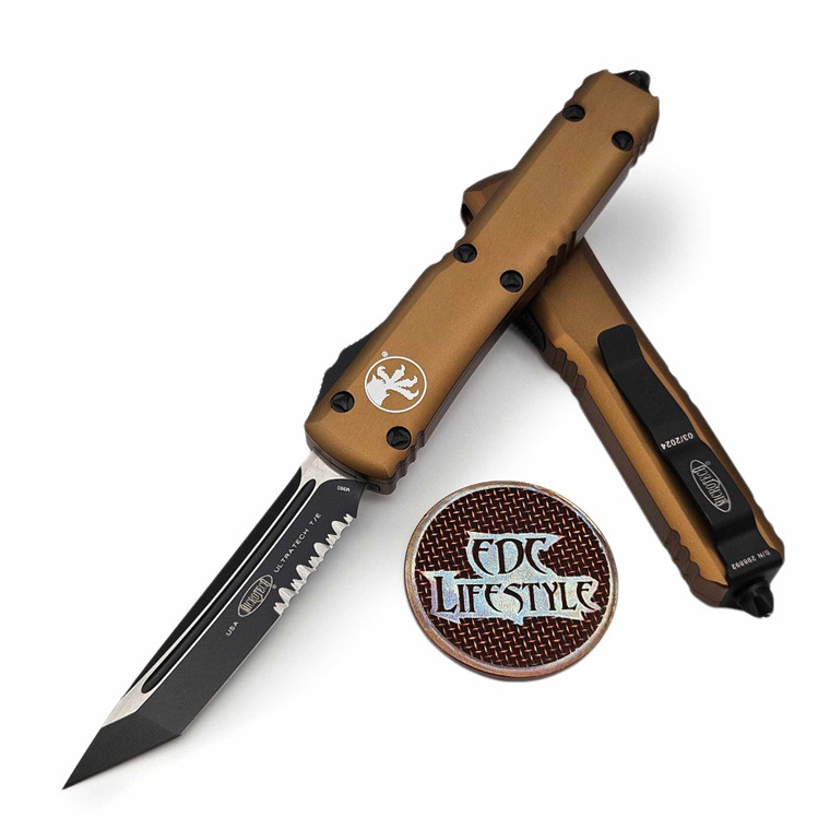 Microtech Ultratech 123-2TA Tan Partial Serrated Tanto Edge