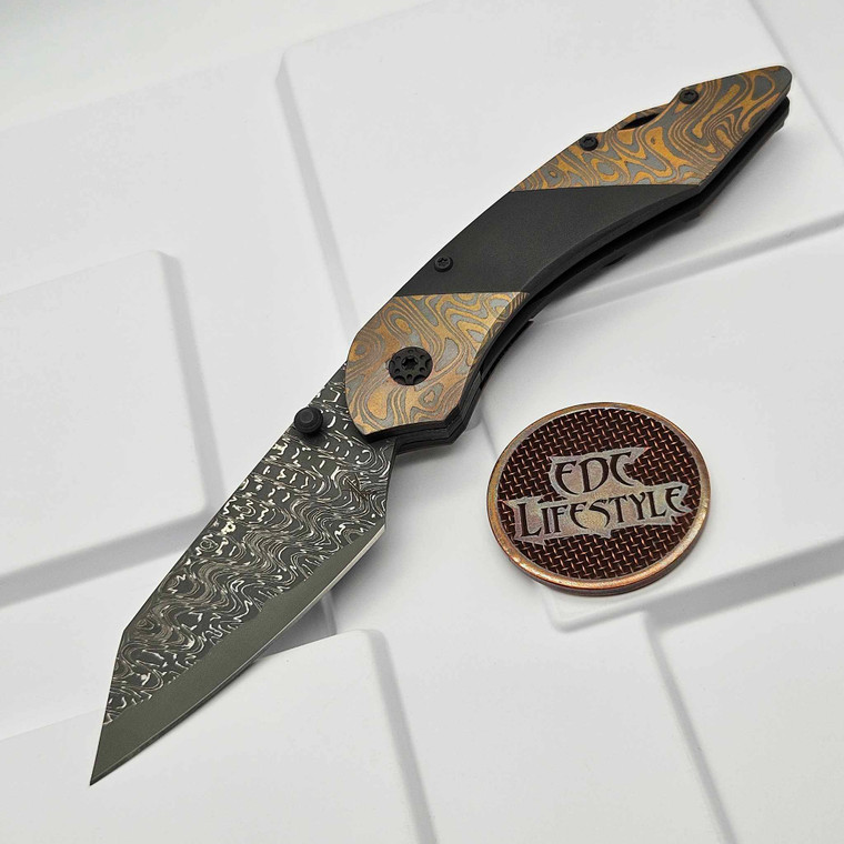 Keanison Knives Bolster Lock K9 #34 Mike Norris XHP Core w/Nichols Copper/Zirc Bolsters