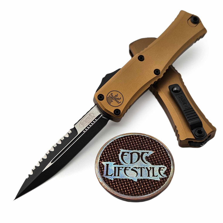 Microtech Mini Hera 1701M-3TA Tan Bayonet Full Serrated Black Standard