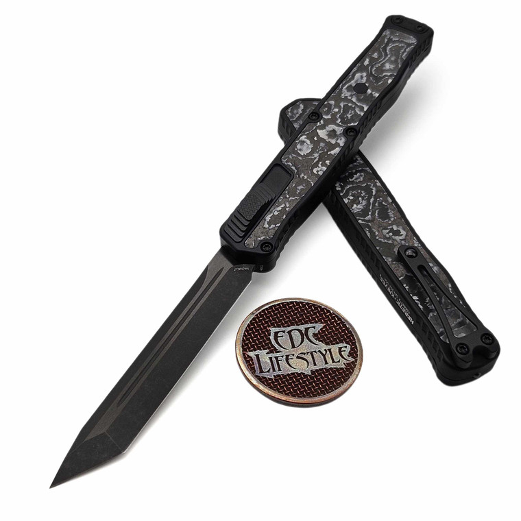 Heretic Cleric II Tanto DLC White Camo Carbon Inlay H019-6A-WT/CC