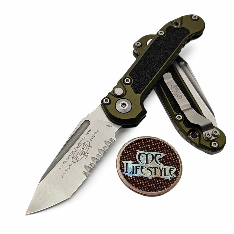 Microtech LUDT T/E Gen III 1136-11OD OD Green Stonewash Standard Partial Serrated