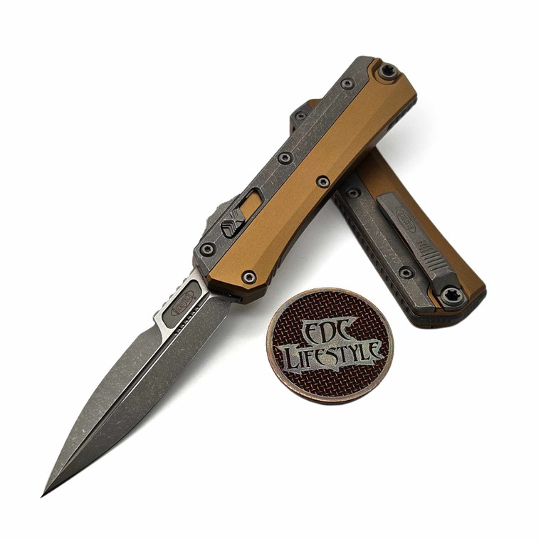 Microtech Knives Glykon 184-10APTA Tan Bayonet Apocalyptic Standard and Overlay