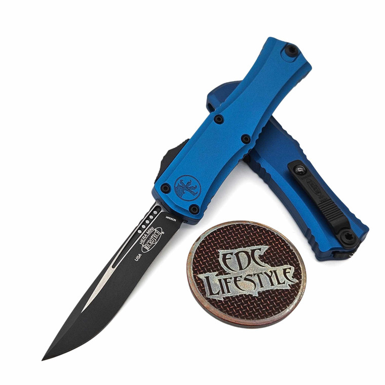 Microtech Hera II Mini Blue 2.90" Recurve Black 1705M-1BL By Edc Lifestyle