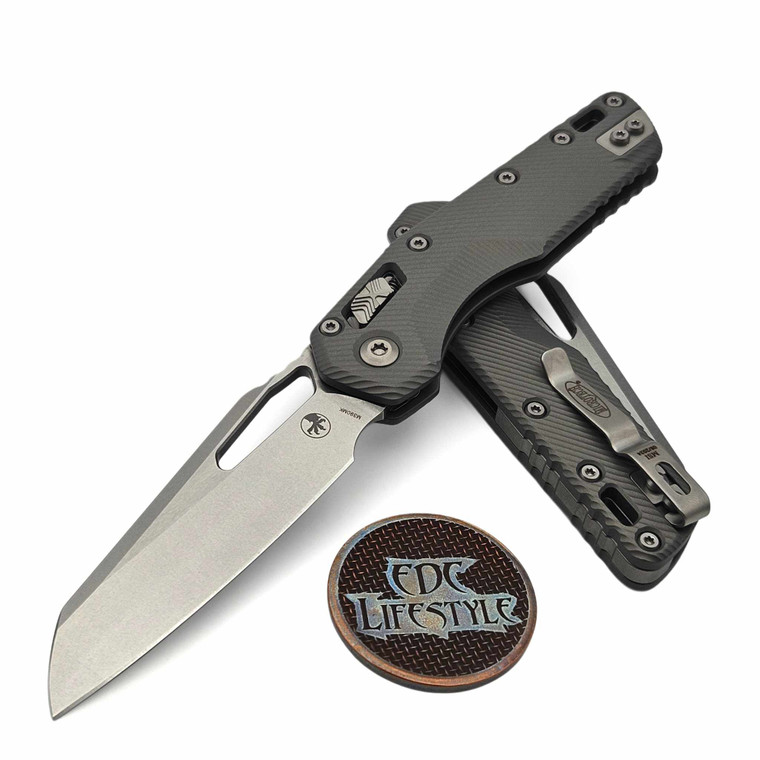 Microtech MSI Ram-Lok Natural Clear Fluted Aluminum 3.85" S/E Stonewash 210-10FLNC By Edc Lifestyle