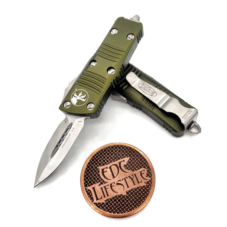 Microtech Troodon Mini 238-10OD Green Satin Double Edge