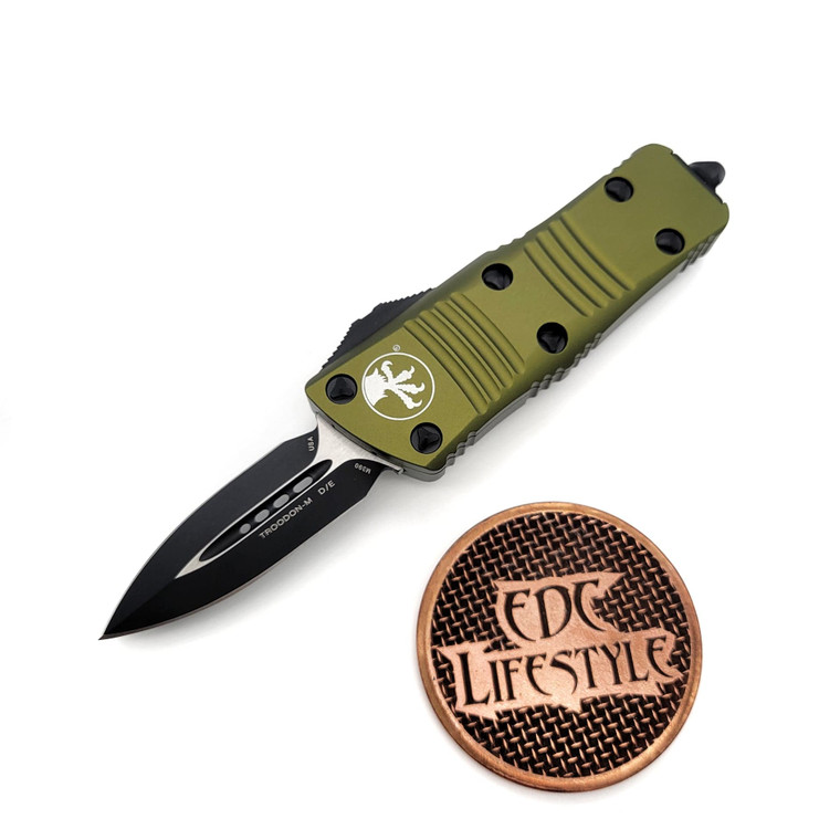 Microtech Troodon Mini 238-1OD Green Double Edge Black Standard