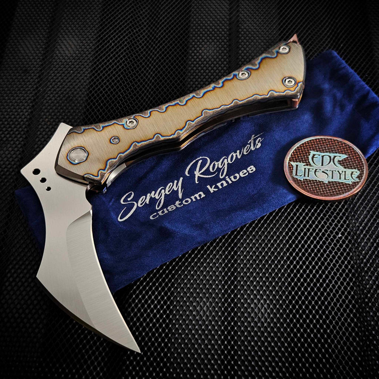 Sergey Rogovets Grim Reaper Magnacut 6al4v Flamed Titanium Folder S/N 2454